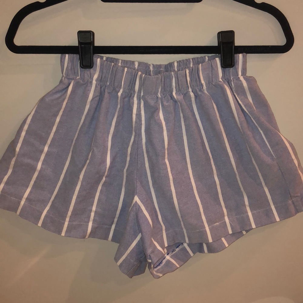 Brandy Melville blue and white striped shorts (M)